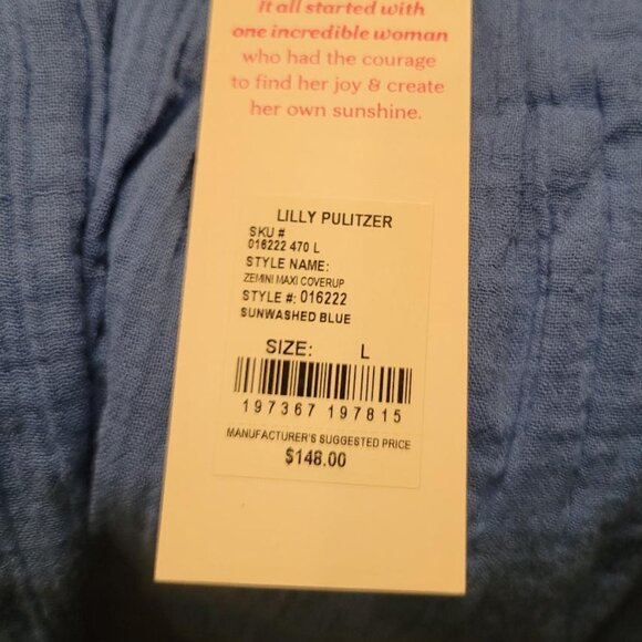 Lilly Pulitzer Sunwashed Blue Zemini Maxi Coverup - Picture 7 of 12